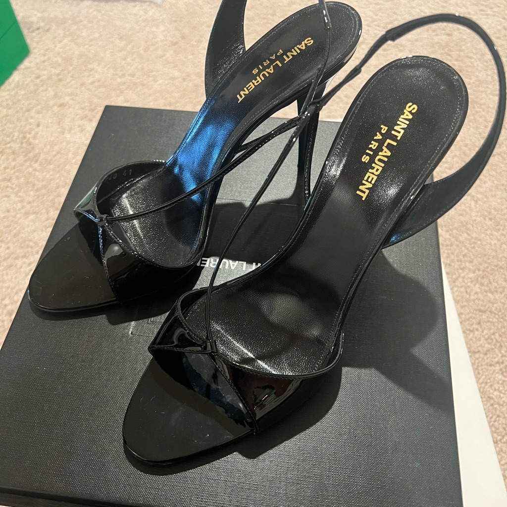 Saint Laurent Black Stiletto Heels With Knotted Detail